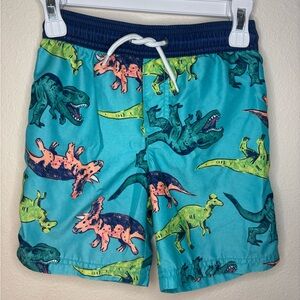 Carter's Teal Dinosaur Print Kids swim shorts Boy Size 5T